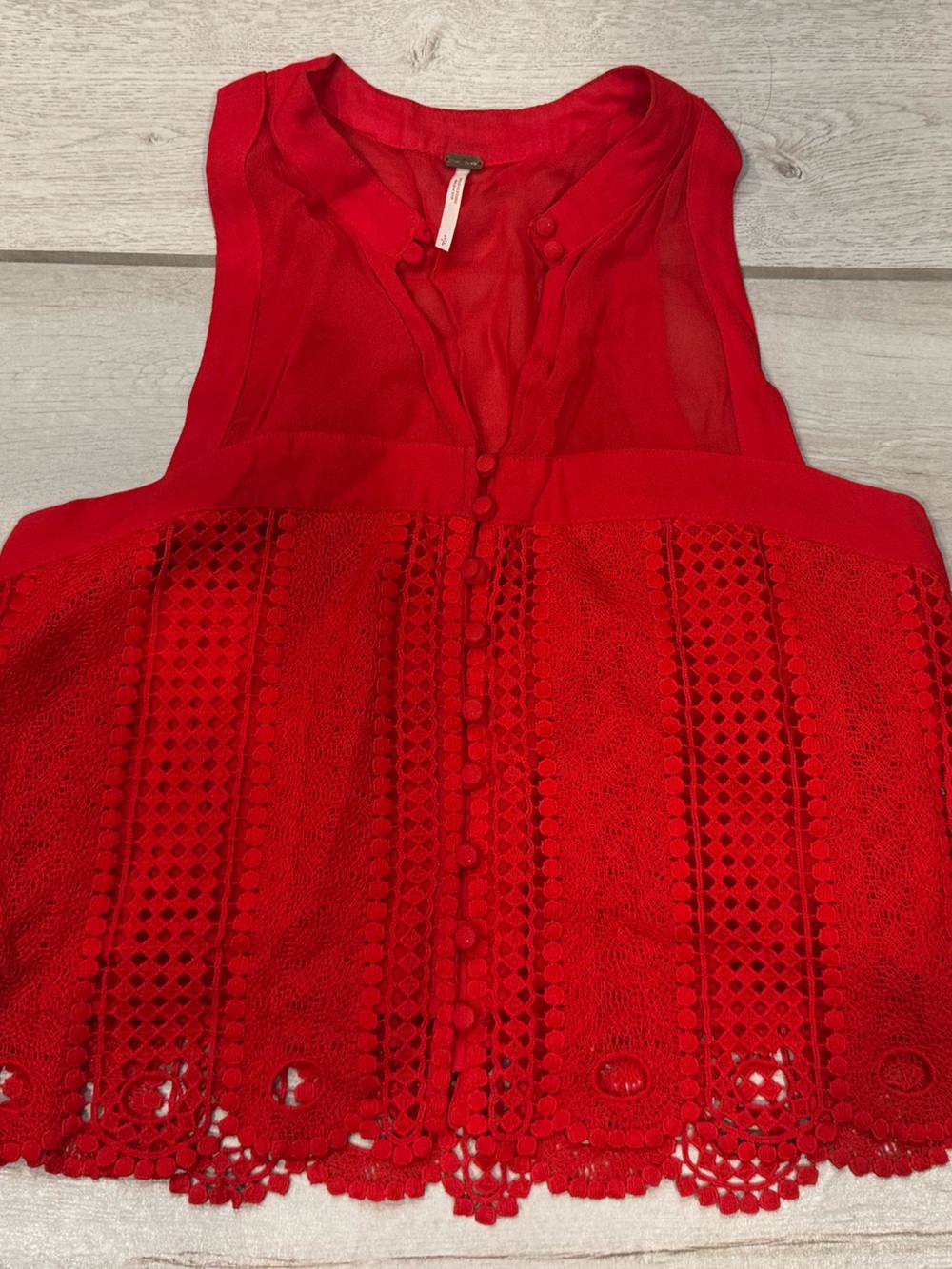 Free People Red Crochet Halter Camisole - Picture 6 of 6